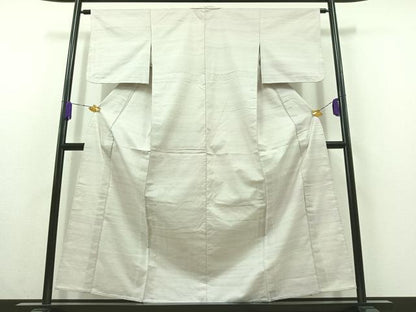 平和屋着物▽上質な紬 単衣 横段文 正絹 逸品 未使用 AABC1224jh