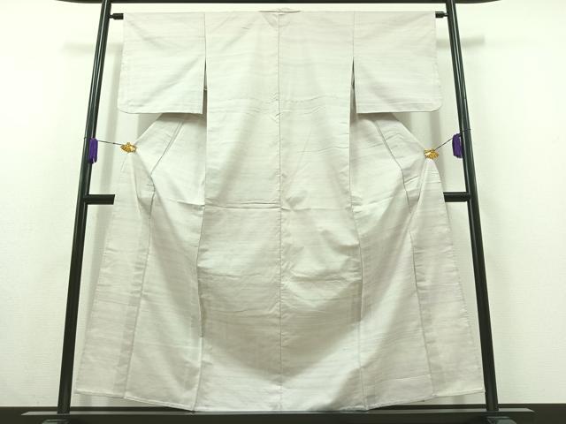 平和屋着物▽上質な紬 単衣 横段文 正絹 逸品 未使用 AABC1224jh