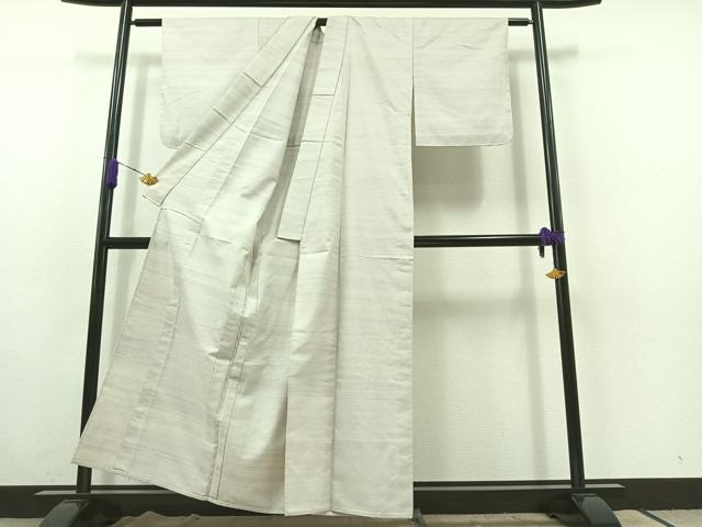 平和屋着物▽上質な紬 単衣 横段文 正絹 逸品 未使用 AABC1224jh