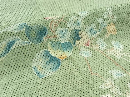 平和屋着物▽本塩沢 訪問着 単衣 枝花文 暈し染め 正絹 逸品 AABC1227jh