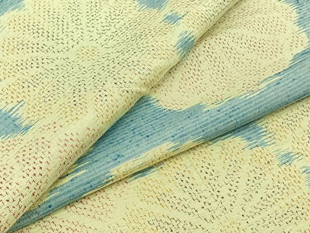 平和屋着物▽上質な紬 単衣 菊 正絹 逸品 AABC1228jh