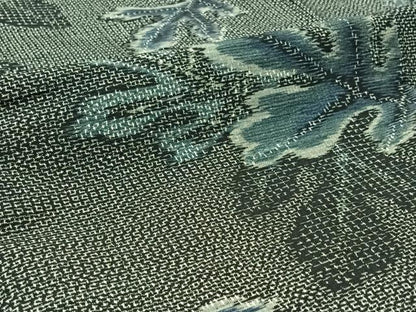 平和屋着物▽上質な紬　単衣　舞花文　正絹　逸品　AABC1233jh