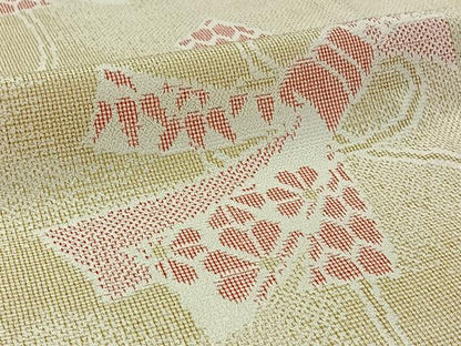 平和屋着物▽本塩沢　単衣　束ね熨斗花文　正絹　逸品　AABC1234jh