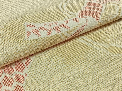 平和屋着物▽本塩沢　単衣　束ね熨斗花文　正絹　逸品　AABC1234jh
