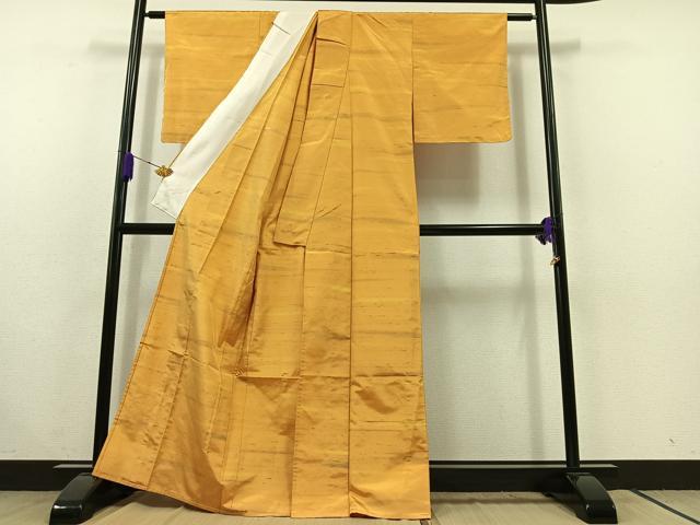 平和屋着物▽上質な紬 単衣 横段文 正絹 逸品 AABC1238jh