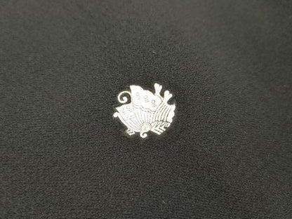 平和屋着物■豪華黒留袖 駒刺繍 花扇文 金彩 正絹 逸品 AABC1353cs