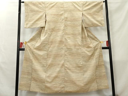平和屋着物■上質な紬　横段文　正絹　逸品　AABC1372cs