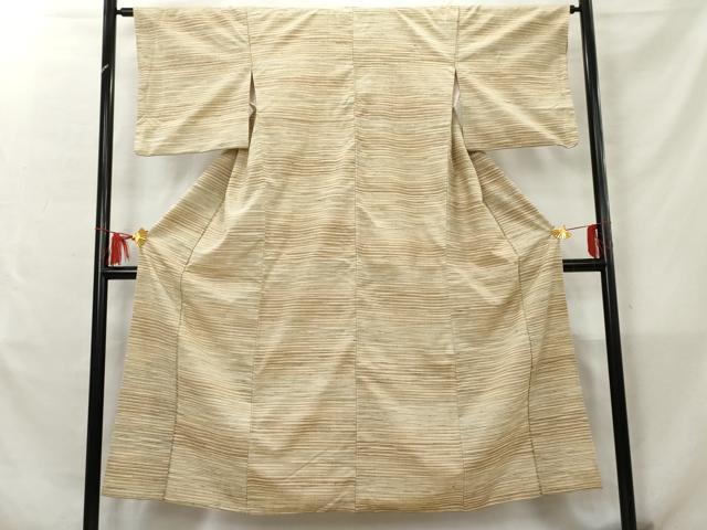 平和屋着物■上質な紬　横段文　正絹　逸品　AABC1372cs