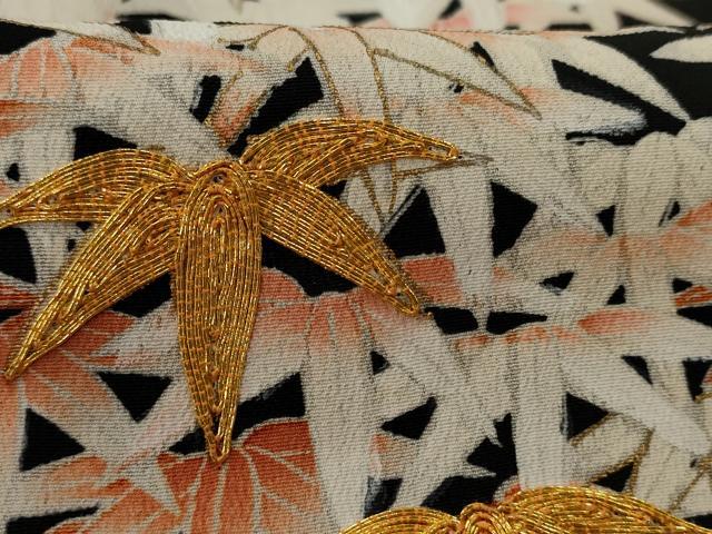 平和屋着物■豪華黒留袖　駒刺繍　笹竹文　正絹　逸品　AABC1516nf