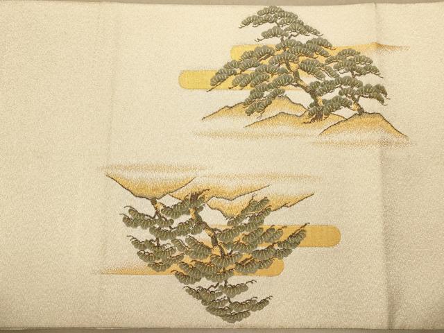 平和屋着物◎綴れ 太鼓柄袋帯 唐織 飛鶴花文 金銀糸 正絹 逸品 AABC1569dt
