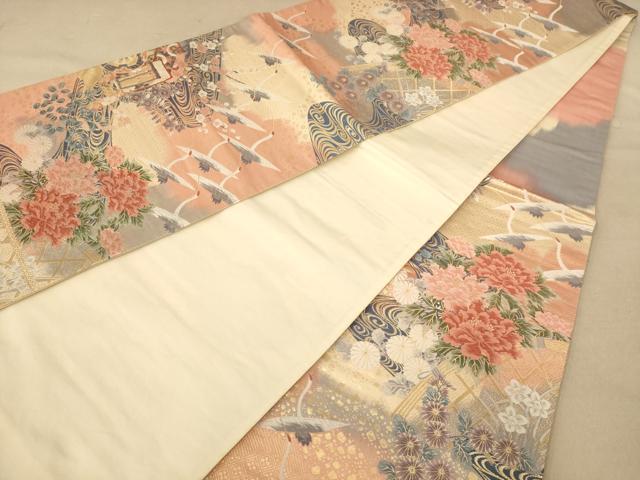 平和屋着物◎六通柄袋帯 唐織 古都翔翔 金糸 正絹 逸品 AABC1573dt