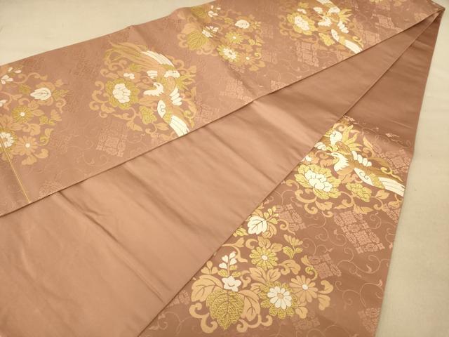 平和屋着物◎六通柄袋帯 唐織 鳳凰花文 金糸 正絹 逸品 AABC1578dt