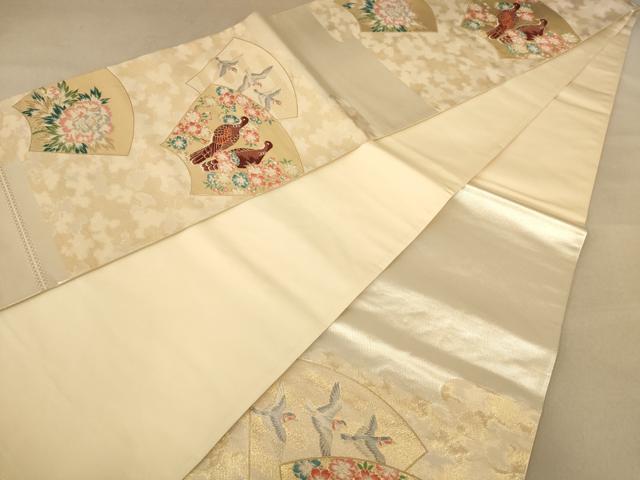平和屋着物◎六通柄袋帯　唐織　花鳥文　金糸　正絹　逸品　AABC1615dt