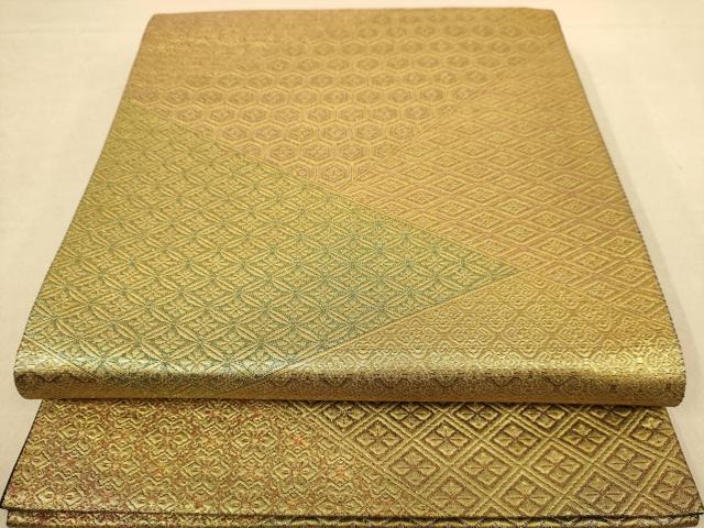 平和屋着物◎六通柄袋帯　吉祥文　金糸　正絹　逸品　AABC1624dt