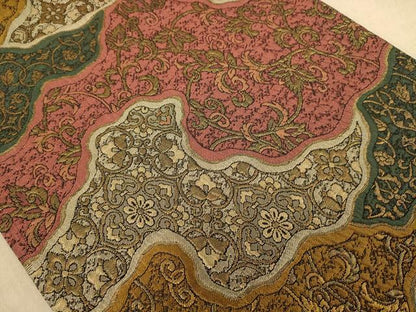平和屋着物◎六通柄袋帯 更紗花文 正絹 逸品 AABC1628dt
