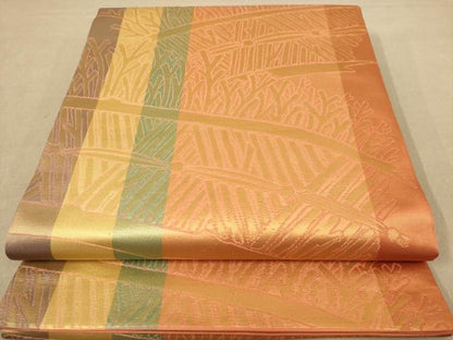 平和屋着物◎六通柄袋帯　檜垣文　金糸　正絹　逸品　AABC1631dt
