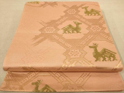 平和屋着物◎六通柄袋帯 名物裂 有栖川 金糸 正絹 逸品 AABC1633dt