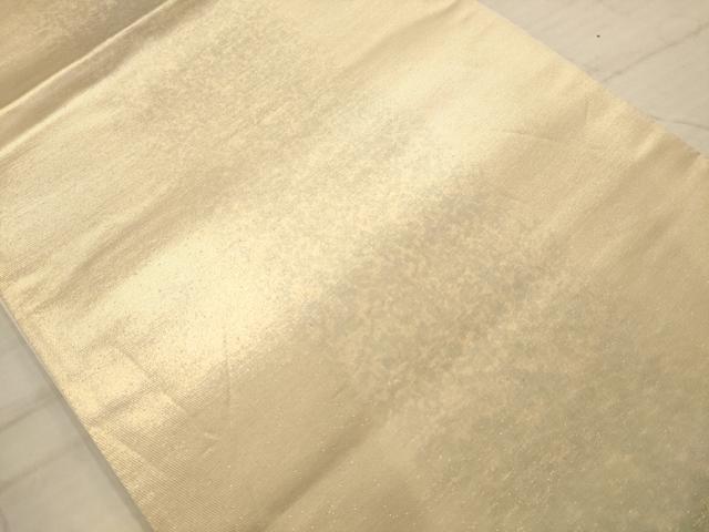 平和屋着物◎六通柄袋帯 霞文 ワンポイント螺鈿 金通し地 正絹 逸品 AABC1635dt