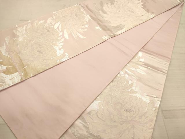 平和屋着物◎六通柄袋帯 唐織 乱菊 銀糸 正絹 逸品 AABC1640dt
