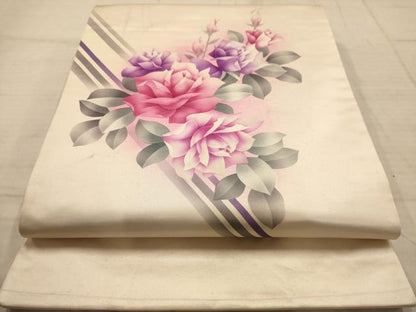 平和屋着物◎太鼓柄袋帯 草花文 正絹 逸品 AABC1641dt