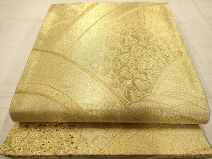 平和屋着物◎佐賀錦 六通柄袋帯 正倉院花文 金糸 正絹 逸品 AABC1644dt