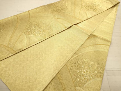 平和屋着物◎佐賀錦 六通柄袋帯 正倉院花文 金糸 正絹 逸品 AABC1644dt
