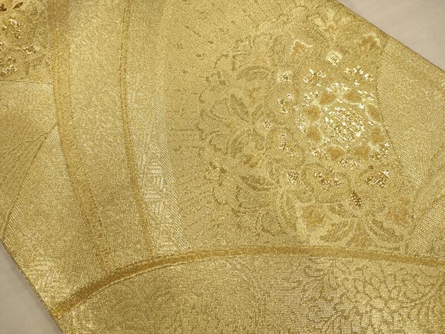 平和屋着物◎佐賀錦 六通柄袋帯 正倉院花文 金糸 正絹 逸品 AABC1644dt