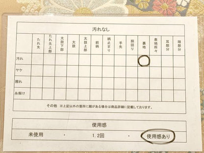平和屋着物◎六通柄袋帯 唐織 扇面花文 金銀糸 正絹 逸品 AABC1645dt