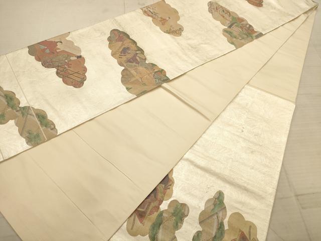 平和屋着物◎西陣　六通柄袋帯　人物風景文　正絹　逸品　AABC1658dt