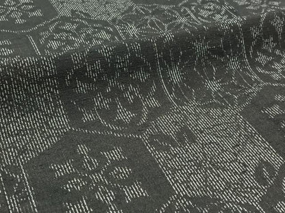 平和屋着物▽上質な紬 単衣 亀甲花文 正絹 逸品 AABC1683jh