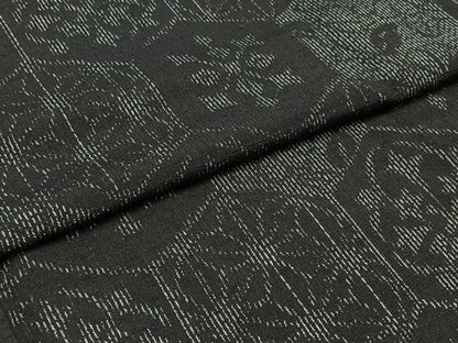 平和屋着物▽上質な紬 単衣 亀甲花文 正絹 逸品 AABC1683jh