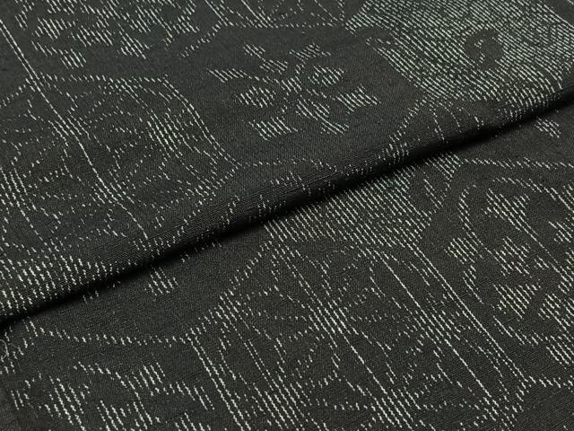 平和屋着物▽上質な紬 単衣 亀甲花文 正絹 逸品 AABC1683jh