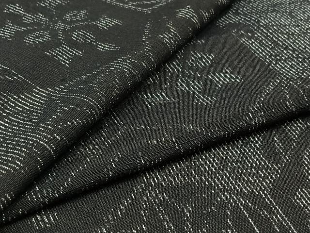 平和屋着物▽上質な紬 単衣 亀甲花文 正絹 逸品 AABC1683jh