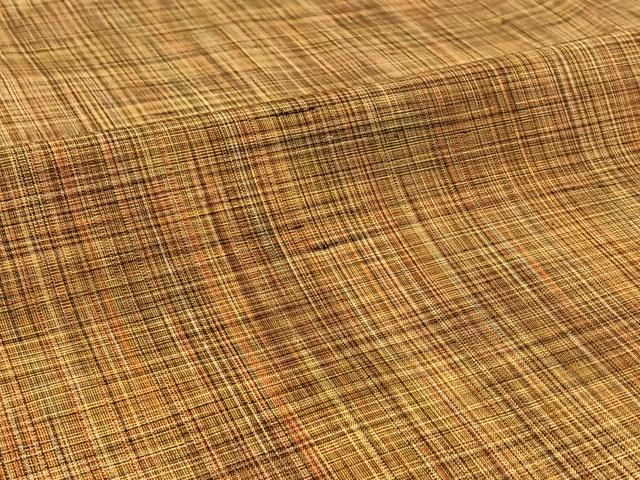 平和屋着物▽上質な紬 単衣 格子 正絹 逸品 AABC1685jh