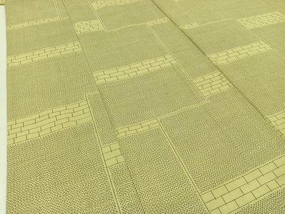 平和屋着物▽上質な紬　単衣　横段文　正絹　逸品　AABC1686jh