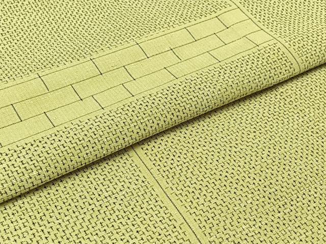 平和屋着物▽上質な紬　単衣　横段文　正絹　逸品　AABC1686jh
