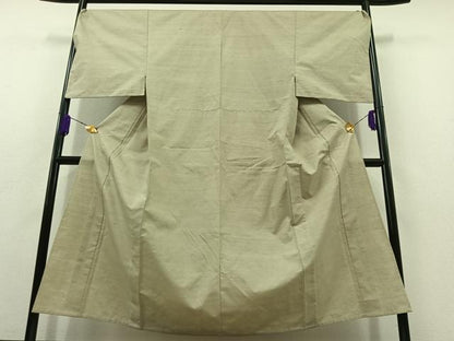 平和屋着物▽男性 紬 単衣 柳鼠色 正絹 逸品 AABC1687jh