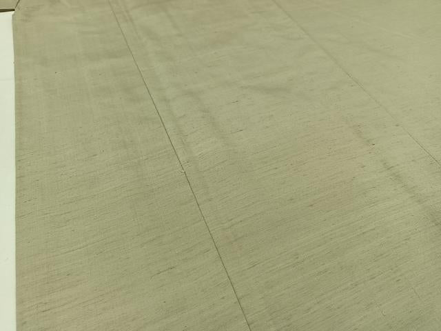 平和屋着物▽男性 紬 単衣 柳鼠色 正絹 逸品 AABC1687jh