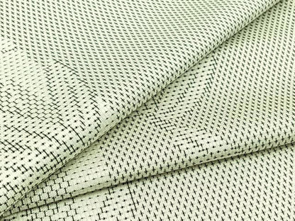 平和屋着物▽上質な紬 単衣 100亀甲 笹竹文 正絹 逸品 AABC1690jh