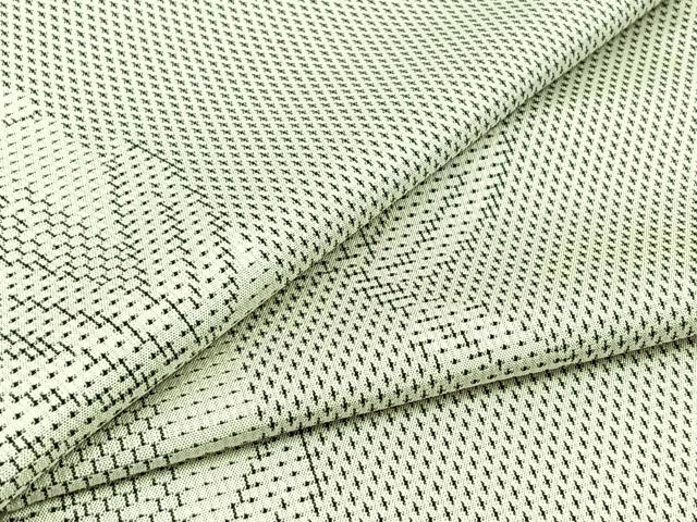平和屋着物▽上質な紬 単衣 100亀甲 笹竹文 正絹 逸品 AABC1690jh