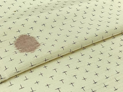 平和屋着物▽上質な紬 単衣 丸文 正絹 逸品 AABC1691jh