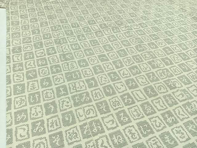 平和屋着物▽上質な紬 単衣 いろは歌 正絹 逸品 AABC1697jh