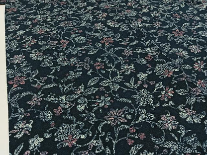 平和屋着物▽上質な紬 単衣 草花文 正絹 逸品 AABC1699jh
