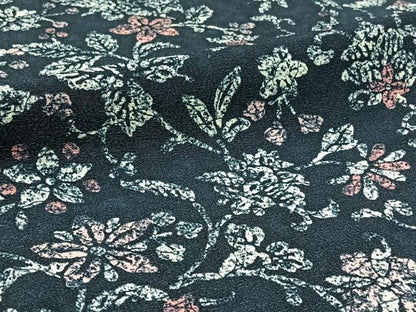 平和屋着物▽上質な紬 単衣 草花文 正絹 逸品 AABC1699jh