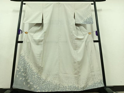 平和屋着物▽藤倉守正 訪問着 本塩沢 単衣 草花文 正絹 逸品 AABC1700jh