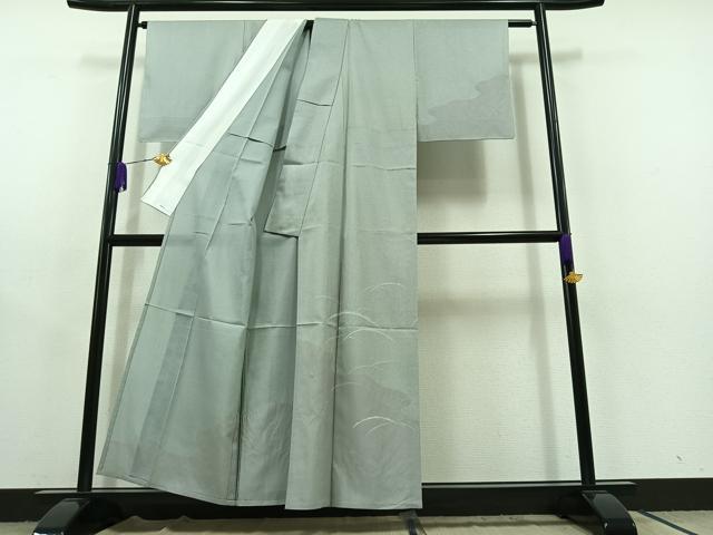 平和屋着物▽訪問着 単衣 絞り 雪芝文 正絹 逸品 AABC1702jh