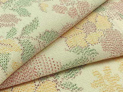 平和屋着物▽本塩沢 単衣 草花文 正絹 逸品 AABC1703jh