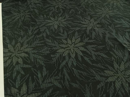 平和屋着物▽上質な紬 単衣 草葉文 正絹 逸品 AABC1704jh