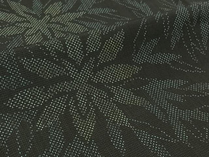 平和屋着物▽上質な紬 単衣 草葉文 正絹 逸品 AABC1704jh