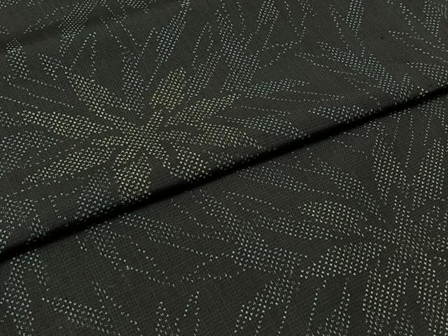 平和屋着物▽上質な紬 単衣 草葉文 正絹 逸品 AABC1704jh
